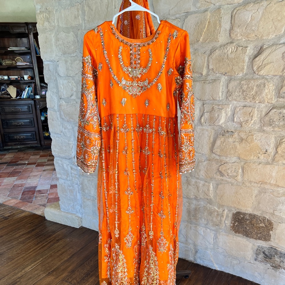 Designer Pakistani Anarkali Dress Ready To Wear Heavy Embroidery Reception NEW